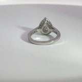1.00 Carat Pear Shape Halo Lab Grown Diamond Engagement Ring