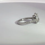 1.00 Carat Pear Shape Halo Lab Grown Diamond Engagement Ring