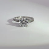 2.10 Carat Round Brilliant Lab Grown Diamond Hidden Halo Engagement Ring