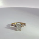 2.13 Carat Radiant Lab Grown Diamond hidden Halo Engagement Ring