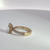 2.13 Carat Radiant Lab Grown Diamond hidden Halo Engagement Ring