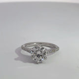 2.02 Carat Round Brilliant Lab Grown Diamond Cathedral Hidden Halo Engagement Ring