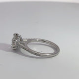 2.02 Carat Round Brilliant Lab Grown Diamond Cathedral Hidden Halo Engagement Ring