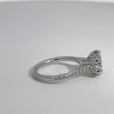 2.02 Carat Round Brilliant Lab Grown Diamond Cathedral Hidden Halo Engagement Ring