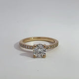 1.07 Carat Round Brilliant Lab Grown Diamond Hidden Halo Engagement Ring