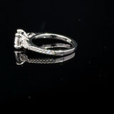 1 Carat Portuguese Lab Grown Diamond Cathedral 3 Stone Engagement Ring