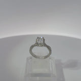 1.51 Carat Emerald Lab Grown Diamond Cathedral Twist Halo Engagement Ring