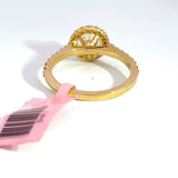 1.01 Carat Round Halo Cathedral Lab Grown Diamond Engagement Ring