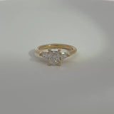 1 Carat Radiant Cathedral 3 Stone Lab Grown Diamond Engagement Ring