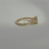 1 Carat Radiant Cathedral 3 Stone Lab Grown Diamond Engagement Ring