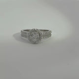 .90 Carat Round Halo Cluster Lab Grown Diamond Ring