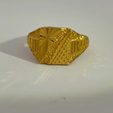 22K Solid Gold Diamond-Cut Ring