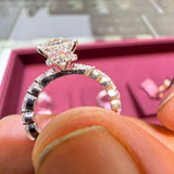 2.09 Carat Oval Hidden Halo Bubble Band Lab Grown Diamond Engagement Ring