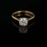 1.31 Carat Round Brilliant Cathedral Lab Grown Diamond Engagement Ring