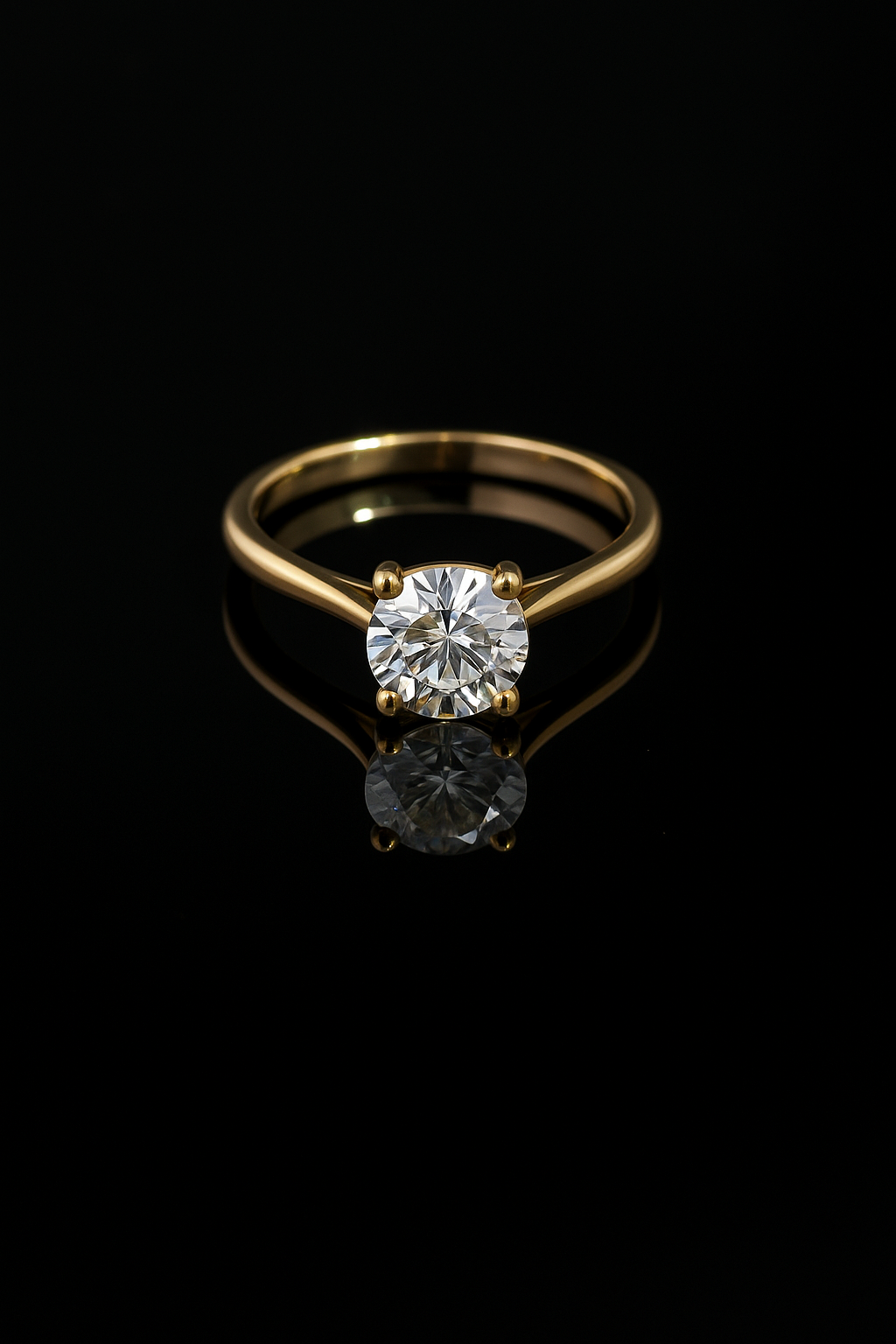 1.31 Carat Round Brilliant Cathedral Lab Grown Diamond Engagement Ring