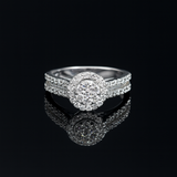.90 Carat Round Halo Cluster Lab Grown Diamond Ring