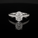 2.09 Carat Oval Lab Grown Diamond Hidden Halo Engagement Ring