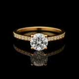 1.07 Carat Round Brilliant Lab Grown Diamond Hidden Halo Engagement Ring