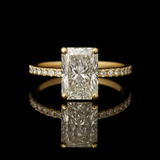 2.13 Carat Radiant Lab Grown Diamond hidden Halo Engagement Ring