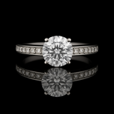 2.10 Carat Round Brilliant Lab Grown Diamond Hidden Halo Engagement Ring