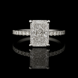 4.09 Carat Radiant Lab Grown Diamond Hidden Halo Engagement Ring