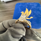 1.15 Carat Radiant Cathedral Lab Grown Diamond Engagement Ring