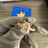 1.15 Carat Radiant Cathedral Lab Grown Diamond Engagement Ring