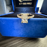 1.15 Carat Radiant Cathedral Lab Grown Diamond Engagement Ring