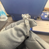 1 Carat Portuguese Cathedral 3 Stone Lab Grown Diamond Engagement Ring