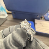 1 Carat Portuguese Cathedral 3 Stone Lab Grown Diamond Engagement Ring