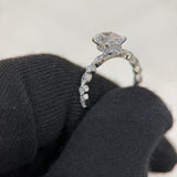 2.09 Carat Oval Hidden Halo Bubble Band Lab Grown Diamond Engagement Ring
