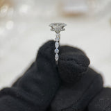 2.09 Carat Oval Hidden Halo Bubble Band Lab Grown Diamond Engagement Ring