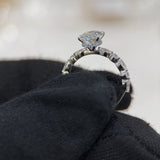 2.09 Carat Oval Hidden Halo Bubble Band Lab Grown Diamond Engagement Ring