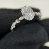 2.09 Carat Oval Hidden Halo Bubble Band Lab Grown Diamond Engagement Ring