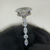 2.09 Carat Oval Hidden Halo Bubble Band Lab Grown Diamond Engagement Ring