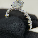 2.09 Carat Oval Hidden Halo Bubble Band Lab Grown Diamond Engagement Ring