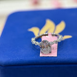 2.09 Carat Oval Hidden Halo Bubble Band Lab Grown Diamond Engagement Ring