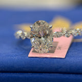 2.09 Carat Oval Hidden Halo Bubble Band Lab Grown Diamond Engagement Ring