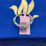 2.09 Carat Oval Hidden Halo Bubble Band Lab Grown Diamond Engagement Ring