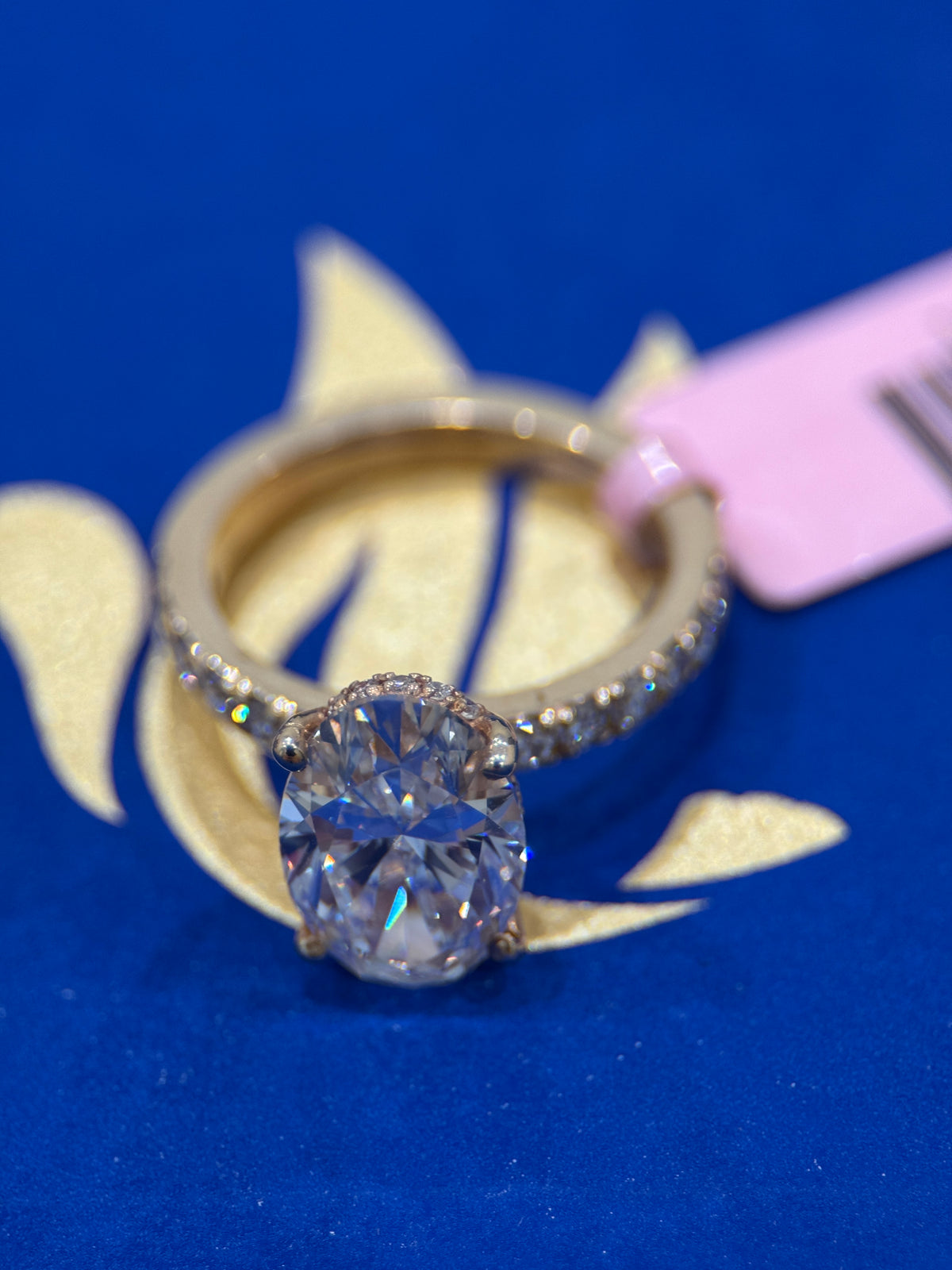 3 Carat Oval Hidden Halo Lab Grown Diamond Engagement Ring