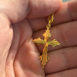22K Gold Hollow Cross Pendant