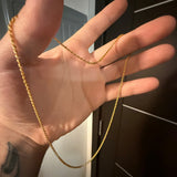 22K Gold Hollow Rope Chain – 18 Inch, 1.6mm, 2.3g
