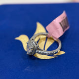 1.00 Carat Pear Shape Halo Lab Grown Diamond Engagement Ring