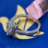 1.00 Carat Pear Shape Halo Lab Grown Diamond Engagement Ring