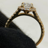 1.01 Carat Round Halo Cathedral Lab Grown Diamond Engagement Ring