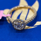 1.01 Carat Round Halo Cathedral Lab Grown Diamond Engagement Ring