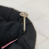 1.01 Carat Round Halo Cathedral Lab Grown Diamond Engagement Ring