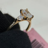 1.05 Carat Radiant Cathedral 3 Stone Lab Grown Diamond Engagement Ring