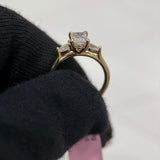 1.05 Carat Radiant Cathedral 3 Stone Lab Grown Diamond Engagement Ring