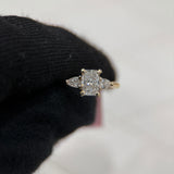 1.05 Carat Radiant Cathedral 3 Stone Lab Grown Diamond Engagement Ring